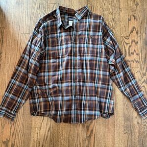 Men's Brown Plaid Shirt